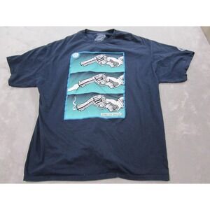 Respect The Shooter Shirt Mens 2XL Navy Rivalry Club Graphic Tee Gun Revolver